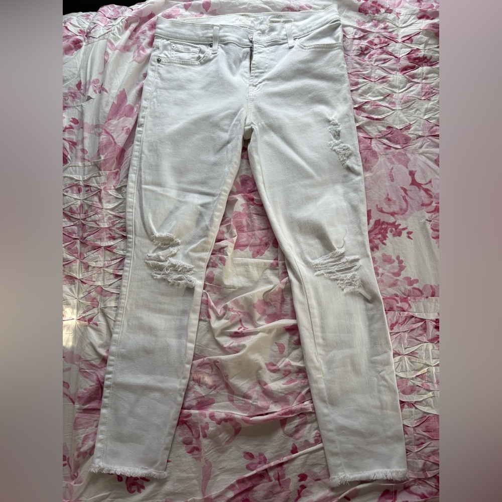 7 For All Mankind Cream Denim Jeans